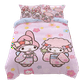 thumbnail image 4 of Sanrio-Juego de cuatro piezas de rollo de canela con dibujos animados, Sábana bonita Kuromi Melody, pochacco con personalidad para niños, juego de tres piezas para el hogar, 4 of 5