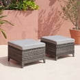 thumbnail image 4 of Pocassy  3-Piece Outdoor Wicker Sofa Set with Ottoman Grey/Grey, 4 of 5