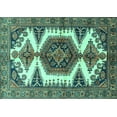 thumbnail image 1 of Ahgly Company Machine Washable Indoor Rectangle Persian Turquoise Blue Traditional Area Rugs, 2' x 3', 1 of 4
