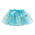 thumbnail image 4 of Fozruso Tulle Tutu Skirt for Girls Kids Girls Holiday Party Ballet Skirts Party Star Sequin Tulle Dance Skirt(Blue), 4 of 7