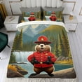 thumbnail image 4 of Castor Conjunto de sábanas temático, trío de piezas, cómodo y amigable con la piel, diseño único, regalo de decoración para el hogar para familiares, amigos y fans,173cm *218cm, 4 of 6