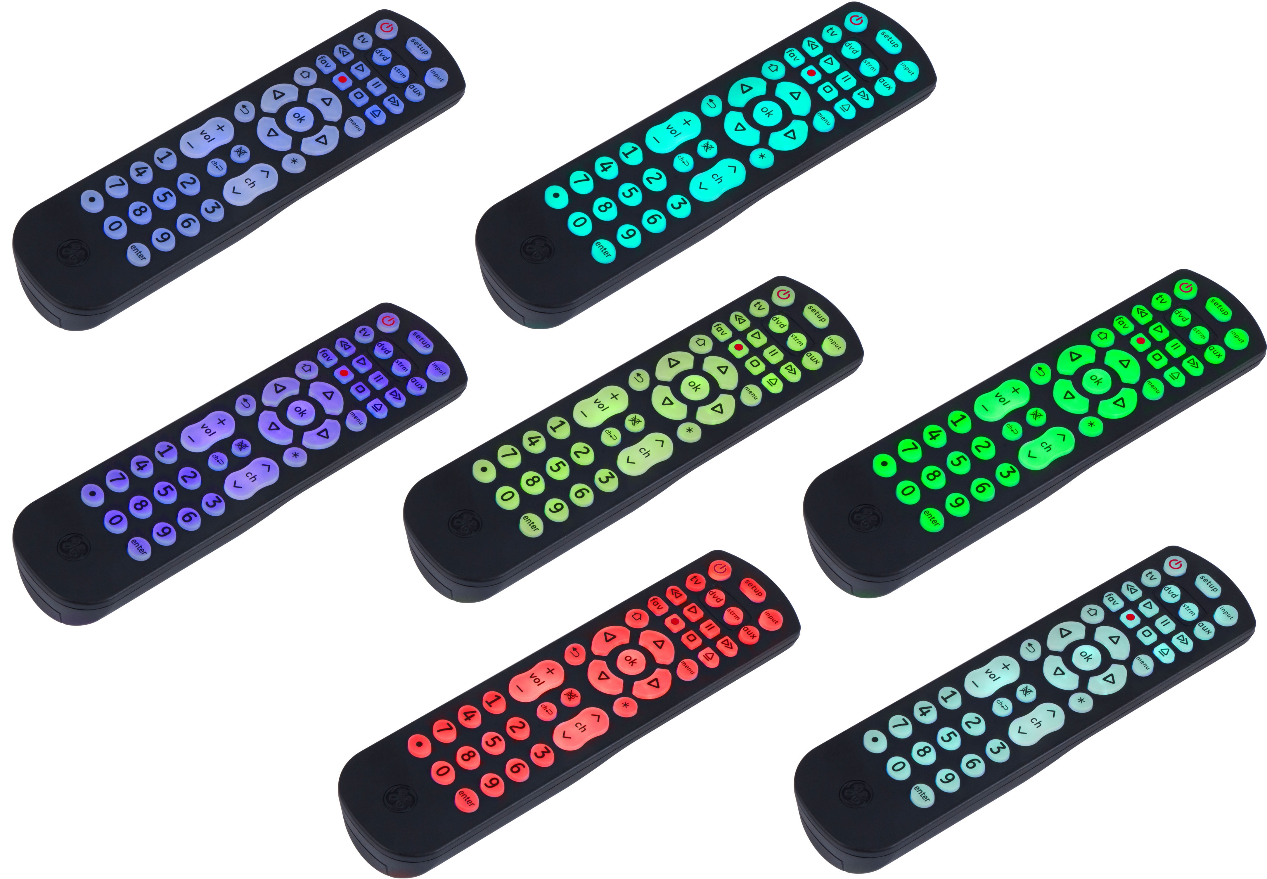 GE 4-Device Backlit Universal Remote Control, Color Select Backlight