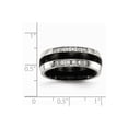 thumbnail image 2 of 7mm Stainless Steel Polished Black Ceramic Cubic Zirconia Ring - Size 7, 2 of 2