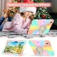 thumbnail image 5 of For iPad A16 11th 10th Generation 2025/2022 Case, Rugged Hybrid Cover with Butterfly Wings Hidden Kickstand Pencil Holder Adjustable Shoulder Strap Drop Resistant Anti-Scratch Fashion Case,Colorful, 5 of 6