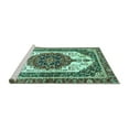 thumbnail image 2 of Ahgly Company Machine Washable Indoor Square Persian Turquoise Blue Traditional Area Rugs, 3' Square, 2 of 4