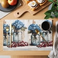 thumbnail image 2 of Flowers Floral Placemats Set of 12 Rustic Vintage Hydrangeas Bottle Plant Place Mats Indoor Wipeable Table Mats Washable Cloth Dining Table Placemats for Kitchen Holiday Party Home Decor 13x19 Inch, 2 of 9