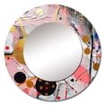 thumbnail image 2 of Designart "Geometric in Pink and Grey II" Modern Rund Mirror For Wall Decor - Large Pink Round Print Mirror - Round Glam Mirror 23" x 23" Inch - Wall Mounted Round Large Mirror, 2 of 5