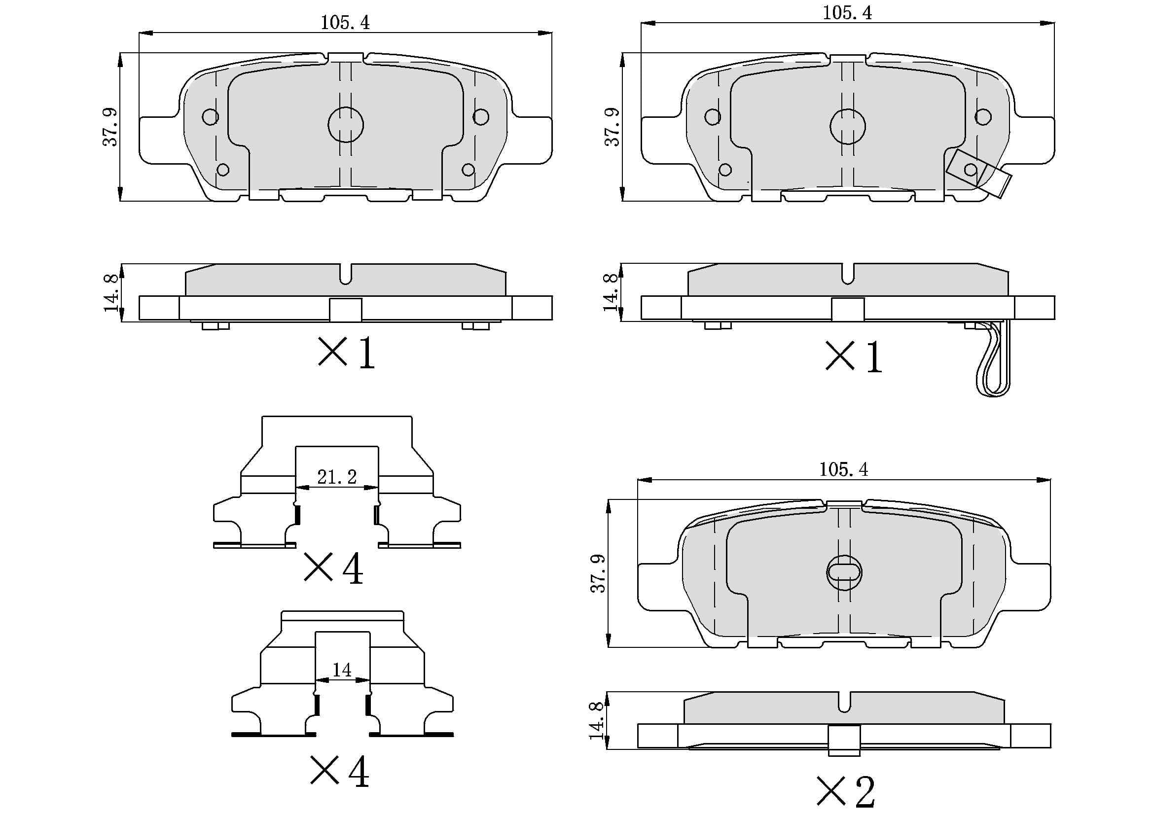 UltraHC 700 Brake Pad Set, Rear HC7.0905.0.C, Nissan Altima 2023-2002