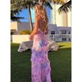 thumbnail image 3 of Sexy V Neck Colorful Ruffles Sling Dress for Women Backless Sleeveless Floor Length Slim Robes 2024 Lady Beach Holiday Vestidos, 3 of 6