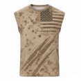 thumbnail image 2 of FINALGANG Mens Crew Neck Sleeveless Tank Top With American Flag Retro Print Soft Breathable Casual Muscle Fit Patriotic Top For Patriotic Events Workouts Daily Wear XL, 2 of 4