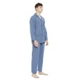 thumbnail image 2 of GLOBAL Men's Long Sleeve Plain Weave Pajama Set Cotton Sleepwear Comfy Loungewear Navy White Gingham M, 2 of 7