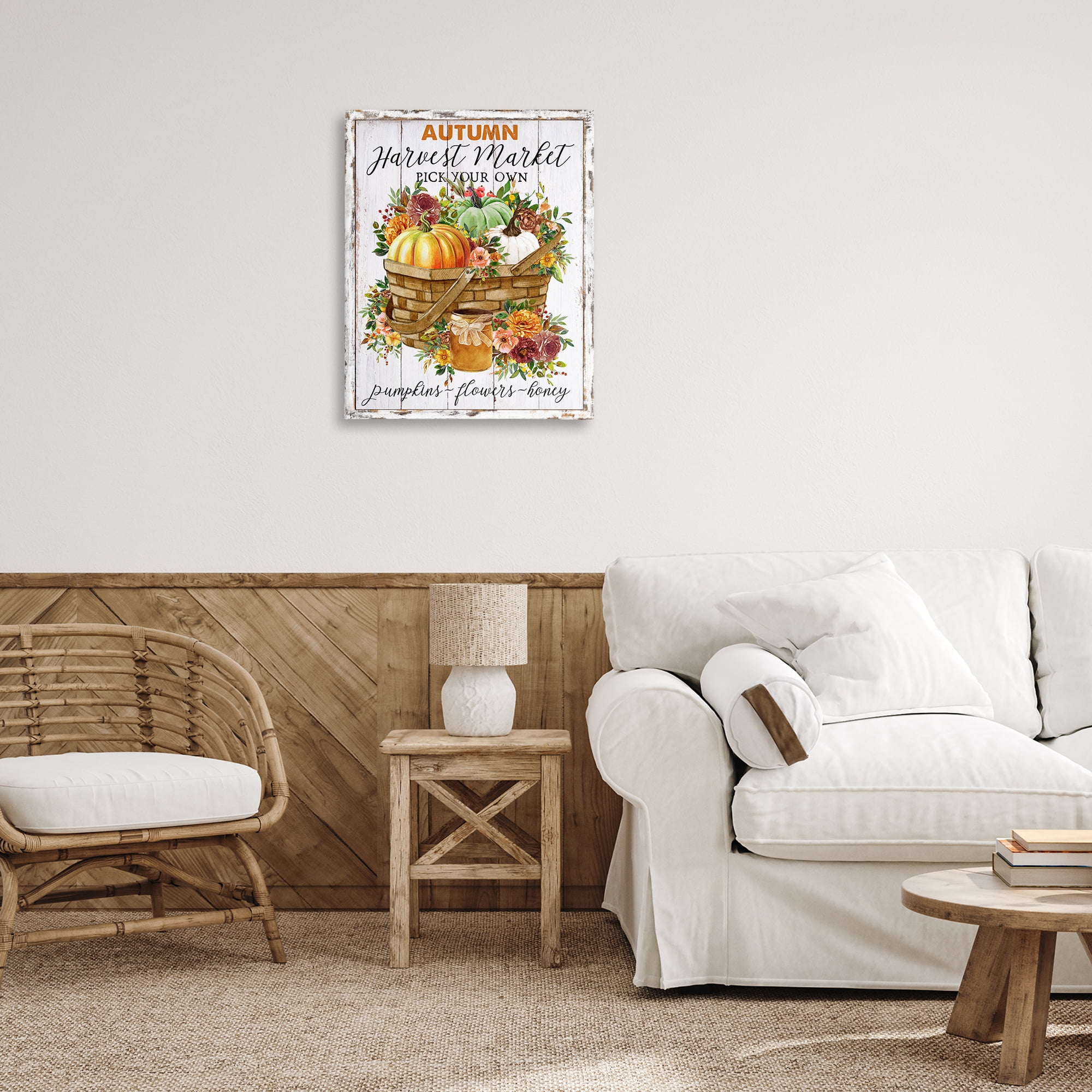 Stupell Industries Autumn Floral Market Holiday Painting Gallery Wrapped Canvas Art Prints Wall Art, 24 x 30