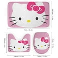 thumbnail image 2 of 4 Piece Cartoon Hello Kitty Cat Shower Curtain Sets Kawaii Accessories with Non-Slip Rug, Toilet Lid Cover, Bath Mat Shower Curtains Set for Bathroom Decor, 2 of 11