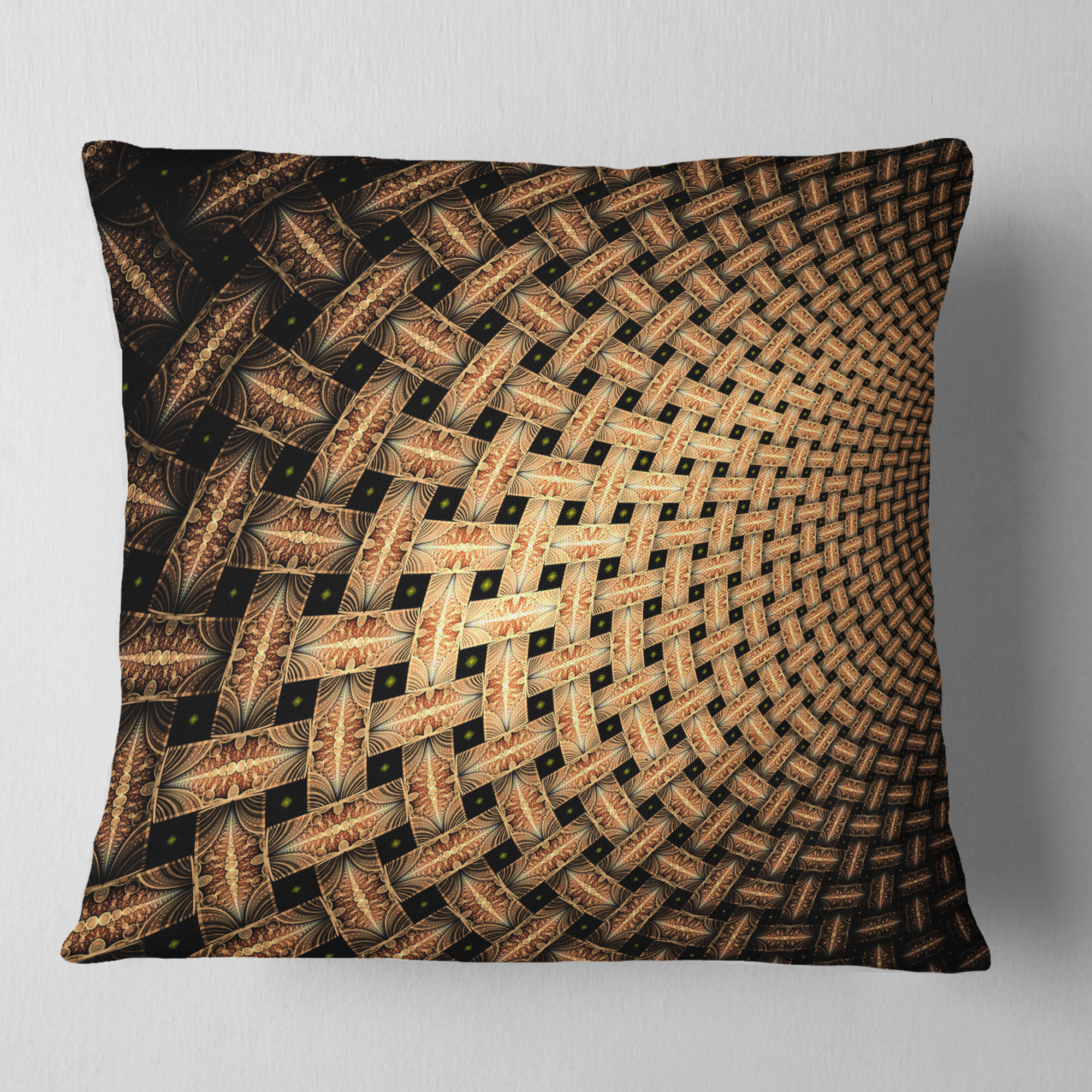 Designart 16" x 16" Black Polyester Throw Pillow