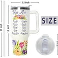 thumbnail image 2 of Christian Gifts for Women Stainless Steel Travel Mug with Handle and Straw 40Oz - Inspirational Spiritual Catholic Gifts for Women -Birthday Gifts for Mom, Grandma, Sister, Friend, Coworker, 2 of 6