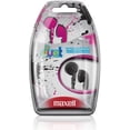 thumbnail image 3 of Maxell Mazell EB95 Twin Pack Earbuds, Black/Pink, 3 of 3