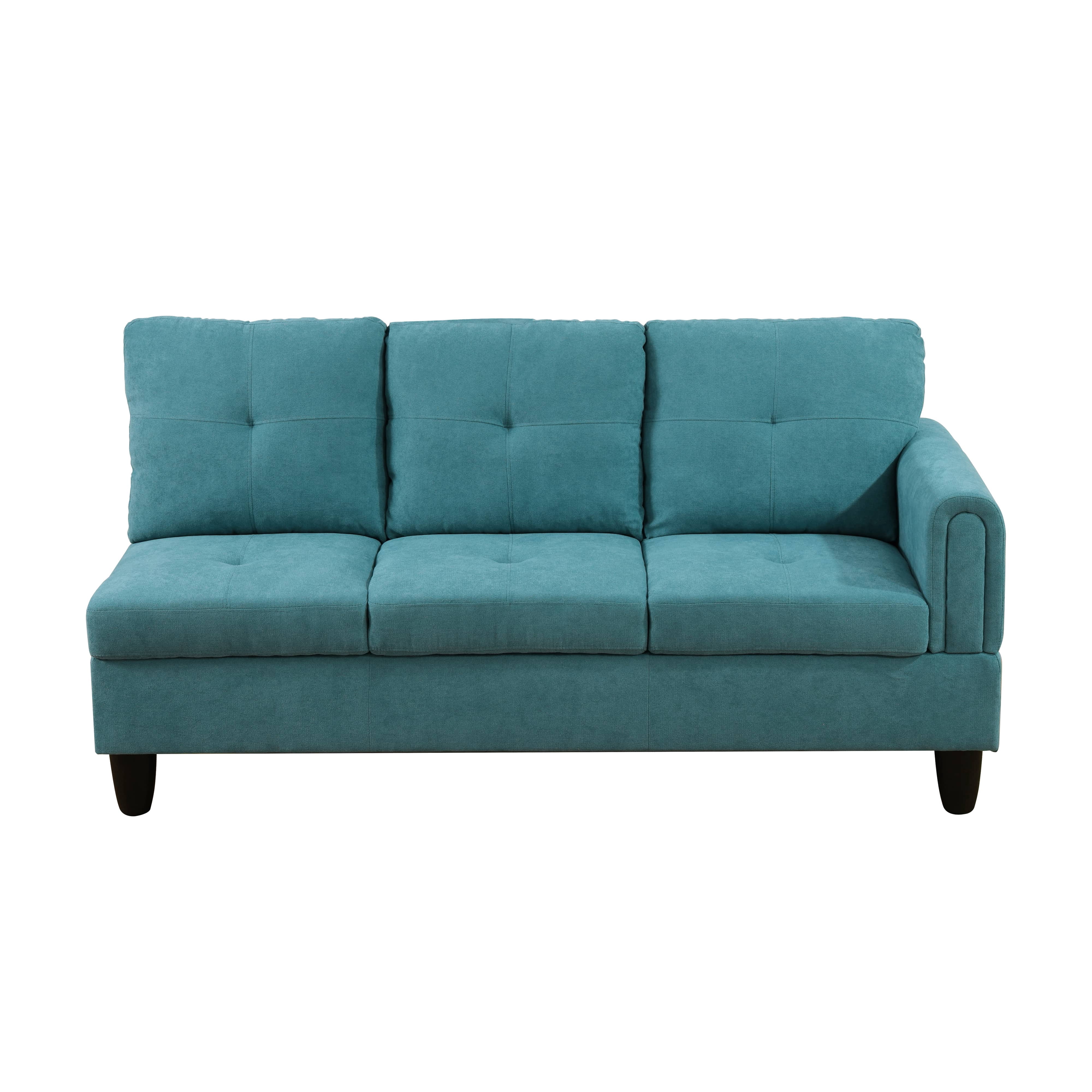 MAYEERTY Teal Blue Modern 3-Piece Couch Vibrant Unique Chic Living Room Furniture