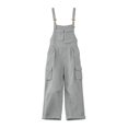 thumbnail image 5 of WULMLEO Women Long Casual Loose Cargo Bib Pants Overalls Baggy Rompers Outdoor Hiking Wide Leg Jumpsuits with Pockets Gray L, 5 of 5