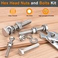 thumbnail image 4 of 20 Set 1/4-20 x 1/2" Hex Head Bolts with 1/4" Nuts and Washers, 4 of 7