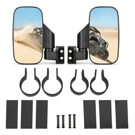 Kemimoto FTVMI017 Side Mirrors Black 1.6" - 2" for UTV