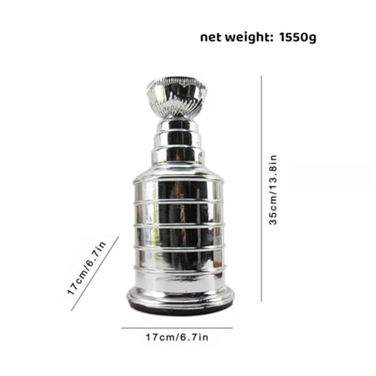 35cm Silver Ice Hockey Championship Trophy, Miniature Stanley Cup Replica, Chrome Silver Hockey Fans Players Coaches Collectors Gift