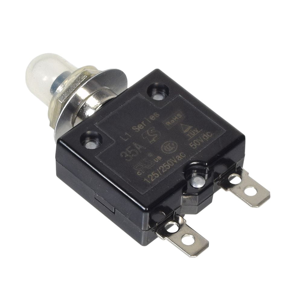 AlveyTech 35 Amp (35A) 50VDC 125/250VAC Push-Button Reset Circuit