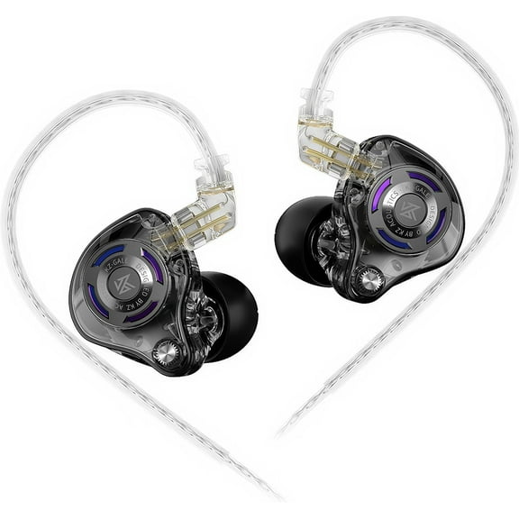 KZ Gale in-Ear Monitors,Super-Linear Dynamic Driver IEM Earphone,Ultra-Responsive Bass Hi-Fi Wired Gaming Earbuds with Detachable Recessed 2Pin Cable for Audiophile(Without Mic, Black)