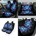 thumbnail image 2 of Renewold Butterfly Flower Car Seat Covers Front Rear Full Set with Steering Wheel Rearview Mirror Cover Seat Belt Pads Coasters Trash Bin Hanging Storage Bag Coasters Key Ring, 15 PCS, Blue Purple, 2 of 7