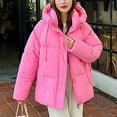 thumbnail image 4 of Gamivast Hooded Quilted Jackets for Women Lightweight Trendy Zip up Long Sleeve Stand Collar Casual Coats with Pockets Loose Drawstring Hem Jacket Warm Winter Outfits 2025, 4 of 5