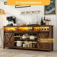 thumbnail image 3 of ANPOO Farmhouse TV Stand for 80 inch TVs, Rustic Entertainment Center TV Cabinet Stands with Power Outlets and LED lights, 3 of 8