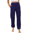 thumbnail image 1 of Timegard Lounge Pants for Women Elastic High Waist Solid Color Fall Winter Comfy Pants with Pockets, 1 of 7