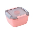 thumbnail image 2 of Oleegame 2PC Stainless Steel Cutlery Set Box Container With Dressing Container 3 Compartments Box To Go For And Snacks Lunch Box Microwave Heating For School Pink, 2 of 4