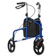 thumbnail image 1 of Déambulateur à 3 Roues Pliable, Roues Rotatives de 7 Pouces et Commande de Frein, Déambulateur à Hauteur Ajustable pour Aînés avec Sac de Rangement, Capacité de 220 Lb, 1 of 8