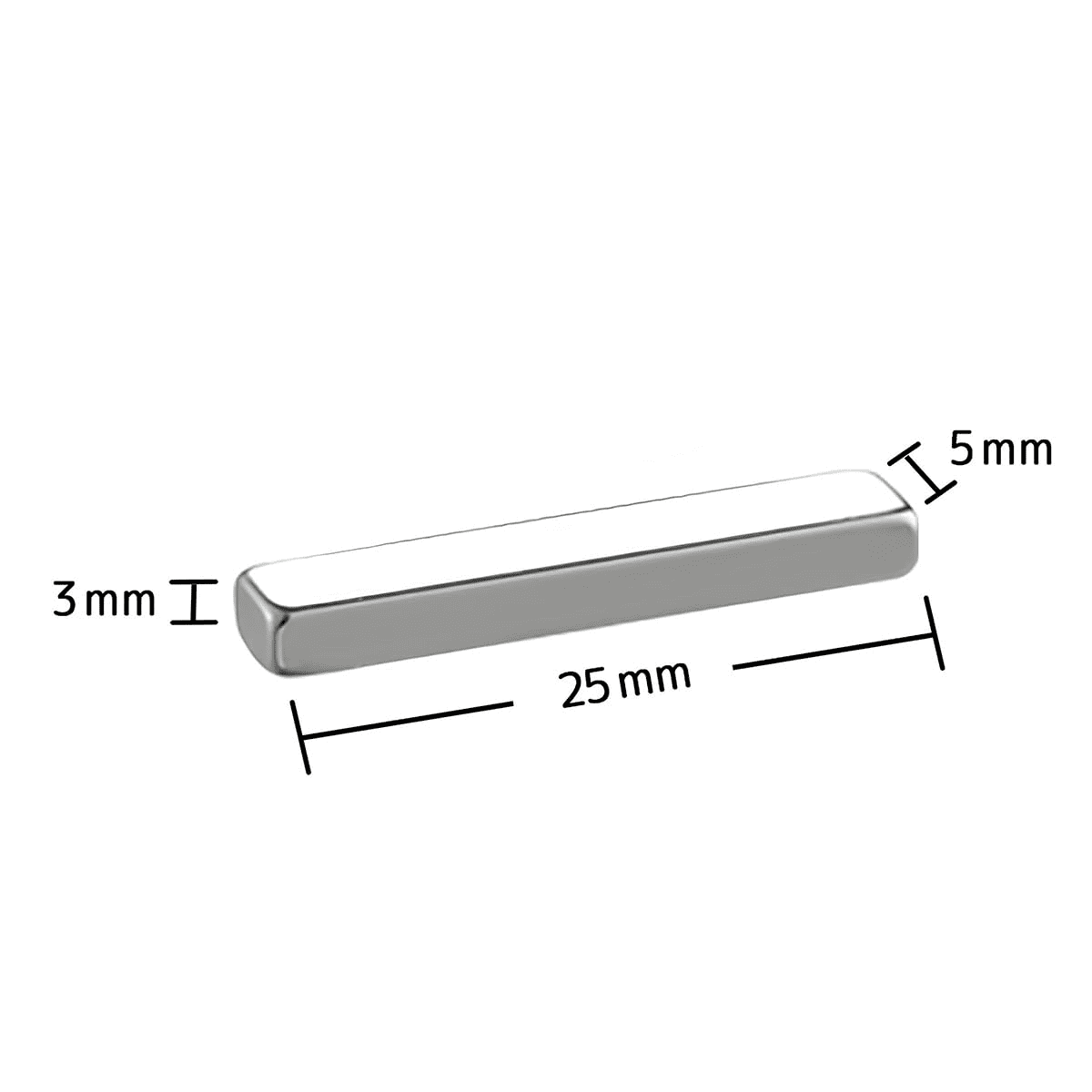 60 Pack Neodymium Block Magnets – 25mm x 5mm x 3mm (0.98" x 0.19" x 0.11")