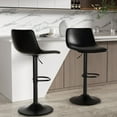 thumbnail image 2 of 2 Pack Black  Minimalist Bar Stool Setwith Concrete Coffee Counter, 2 of 8