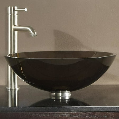 Avanity Tempered Glass Circular Vessel Bathroom Sink With Overflow