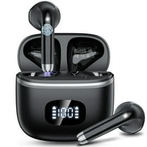 Wireless Earbuds Bluetooth Noise Cancelling for iPhone Android with  4 ENC Mic, Dual LED Display, 50H Playtime IPX7 Waterproof In Ear Headphones, Black