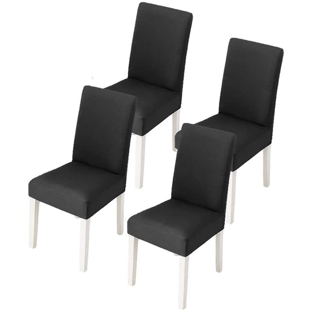 CANDeal 4PCS Dining Room Chair Covers Slipcovers Set, Spandex Fabric Fit Stretch Removable Washable Short Kitchen Chair Covers Protector for Dining Room, Hotel
