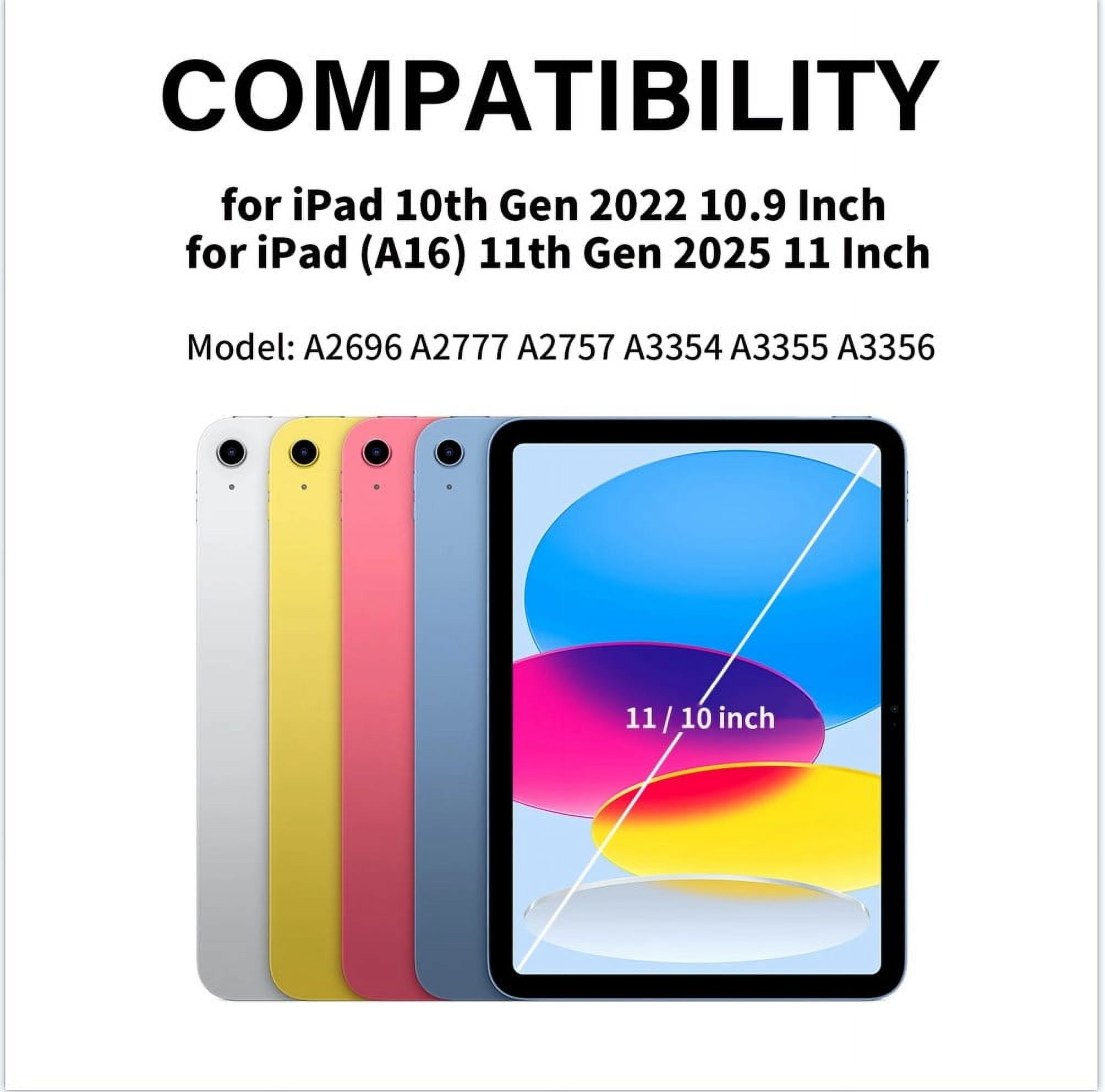 Étui Avec Clavier Bluetooth Pour IPad 10e/11e Génération (10,9"/11") - Clavier Rétroéclairé 7 Couleurs Amovible, Porte-crayon, Protection En PU/TPU, Couleur Grise