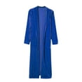 thumbnail image 5 of Brnmxoke Women's Long Velvet Cardigan Jacket Casual Open Front Long Sleeve Vintage Lapel Cardigan Coats Solid Velour Maxi Cardigan Sweater Blue,S, 5 of 5