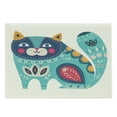 thumbnail image 1 of Animal Cutting Board, Smiling Cat with Colorful Paisley Motif Style Art Pet Lover Theme, Decorative Tempered Glass Cutting and Serving Board, Large Size, Multicolor, by Ambesonne, 1 of 1