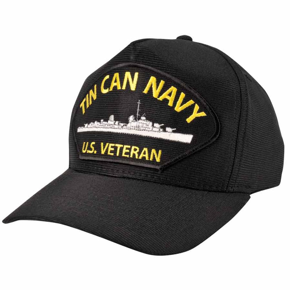 Men's Black High Profile Tin Can Navy U.S. Veteran USA Made Hat ...