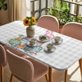 thumbnail image 3 of Gray Easter Table Cloths for 4 Foot Rectangle Tables, Spring Polka Dots Bunny Easter Eggs Plaid Patio Waterproof Elastic Fitted Tablecloths, Washable Rectangular Table Cover for Camping, 3 of 8