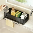 thumbnail image 3 of Sink Organizer 1PC,Kitchen Storage Rack 9.45x3.86x2.83in,Plastic Sponge Holder with Drainage Holes for Soap Dispensers and Dishcloths, Maximize Counter Space.(Black), 3 of 8
