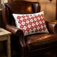 thumbnail image 6 of Fuebueo Independence Day Decorative Throw Pillow, Red White and Blue Embroidered Style Throw Pillow, Americana Patriotic Bow Floral Accent Cushion for Couch Bed, 15" x 9", 6 of 6