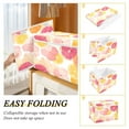 thumbnail image 2 of Yayeee Collapsible Cube Storage Bin with Lid Fabric Closet Decorative Basket with Handles, Pink Floral Orange, 2 of 7