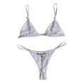 thumbnail image 5 of Gibobby Trajes de Natación para Mujer Traje de vendaje Trajes de baño de playa Conjunto de natación Bandeau Diamond Mujeres Bikini Traje de baño Trajes d(Blanco,G), 5 of 5