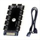 thumbnail image 1 of Adaptador de Extensión Divisor de Concentrador de Ventilador de Refrigeración ARGB para PC de 1 A 11 de 5 V y 3 PWM Fuente de Alimentación SATA, 1 of 5