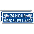 thumbnail image 1 of Video Surveillance Signs Outdoor, (2 Pack) Metal Security Camera Sign for Home, 10 x 3.5 Camera in Use Sign Outdoor, Blue Aluminum Monitoring Sign, 1 of 5