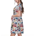 thumbnail image 2 of Balery London Symbols1 Vestidos sueltos de manga corta para mujer, vestidos de verano 2025, vestidos casuales de corte A con vuelo., 2 of 6